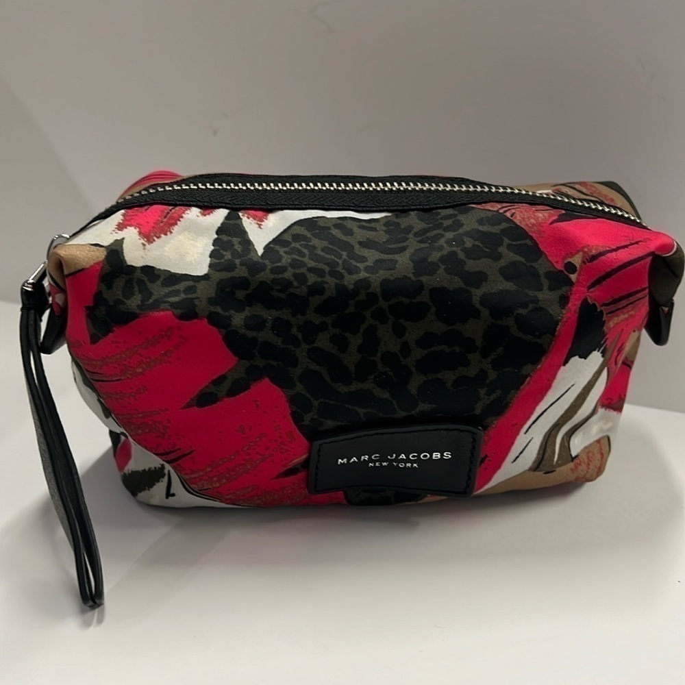 Marc Jacobs Nylon Multi Print Zip Top Makeup Clutch Pouch